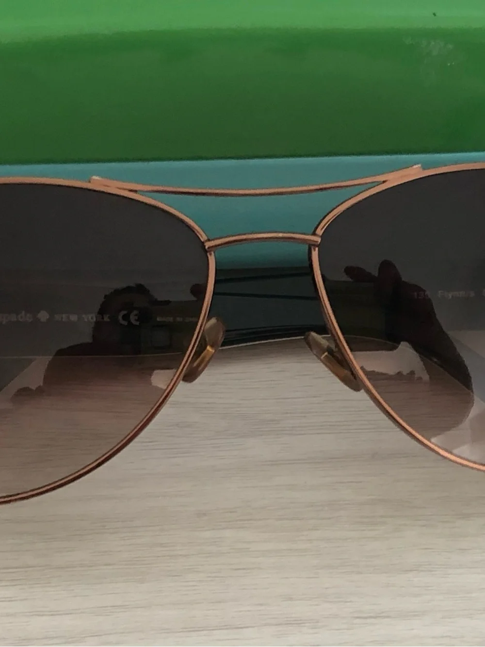 Kate Spade Navigator Sunglasses Bronze Leopard Print w Case Pouch